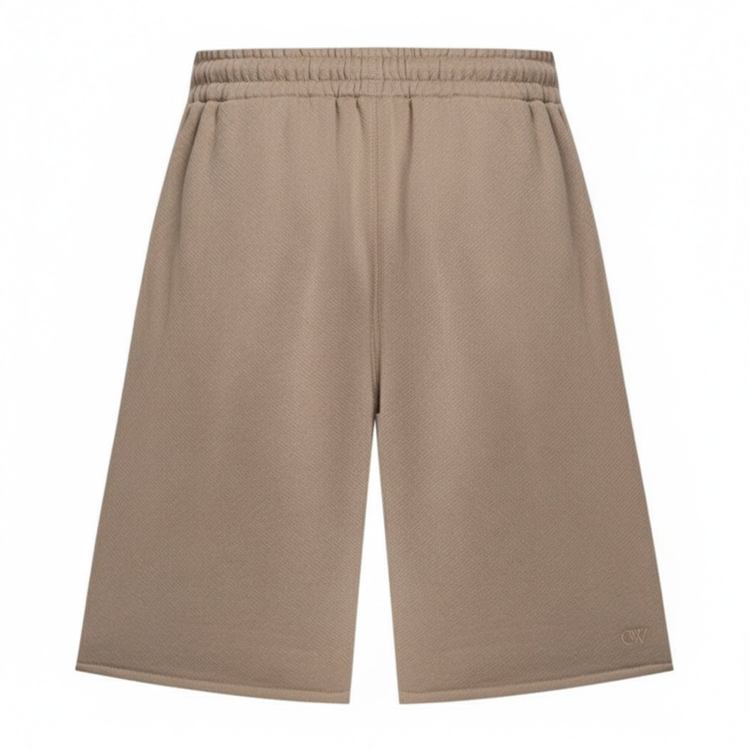 Brown - Back - Off-White Unisex Adult Embroidered Sweat Shorts