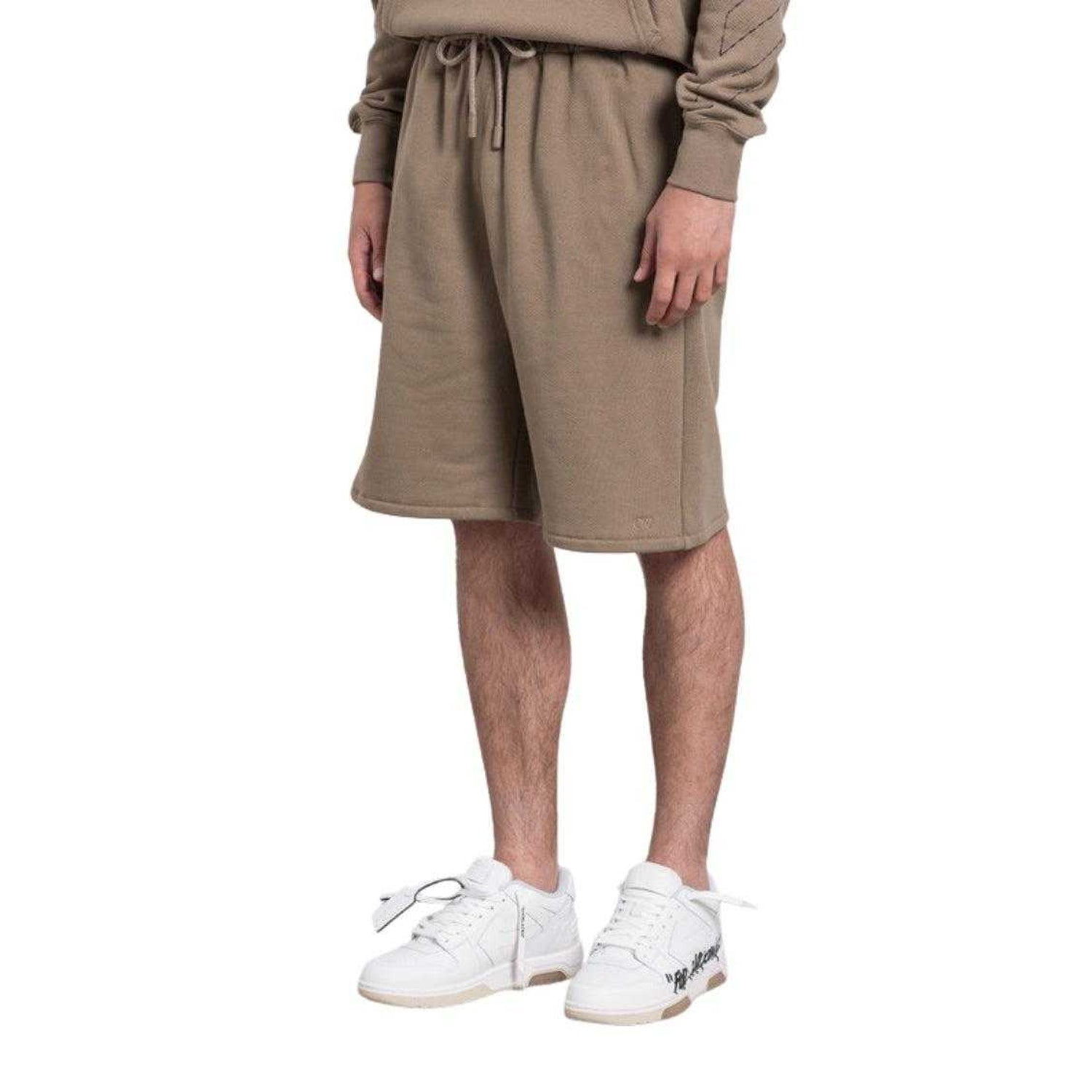 Brown - Lifestyle - Off-White Unisex Adult Embroidered Sweat Shorts