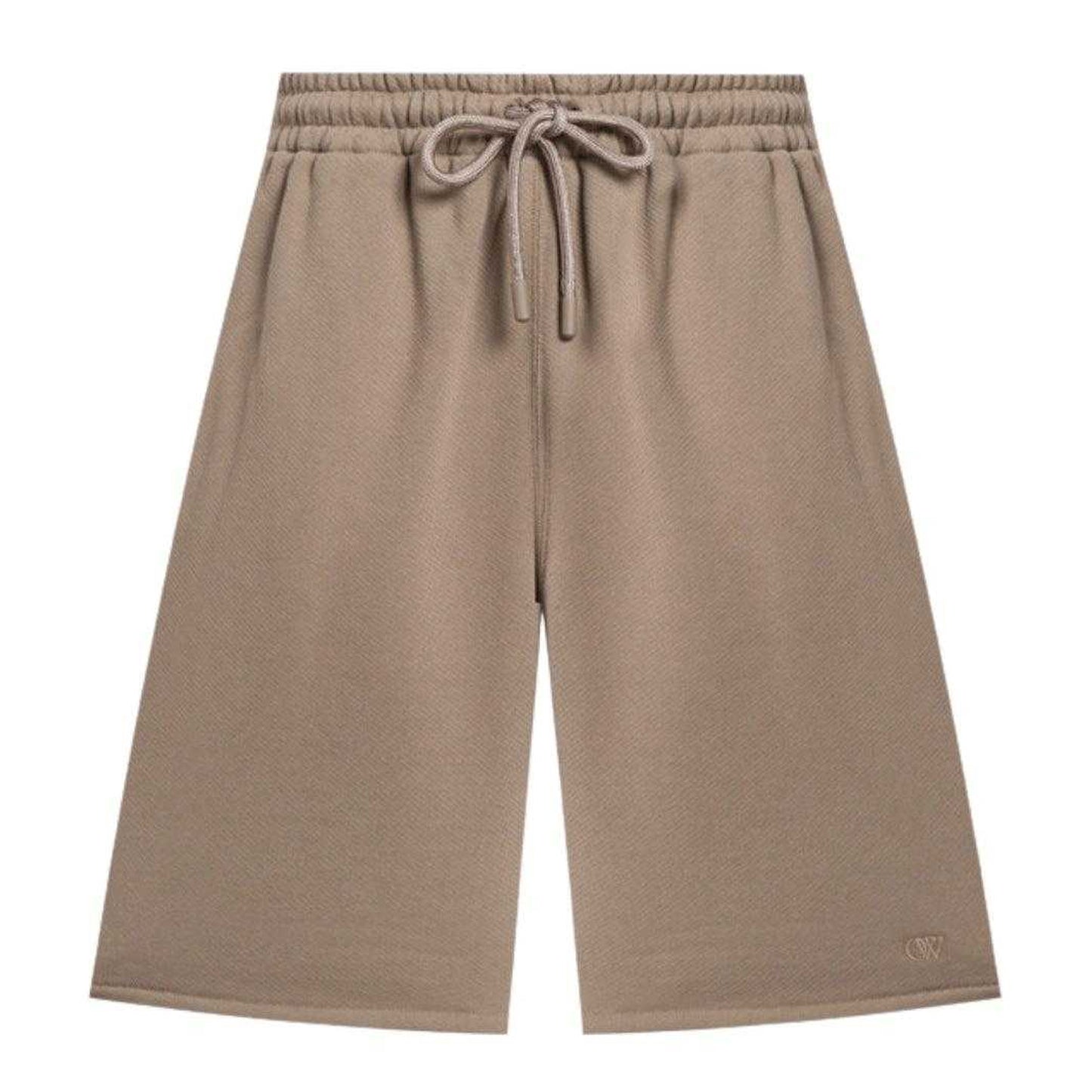 Brown - Front - Off-White Unisex Adult Embroidered Sweat Shorts
