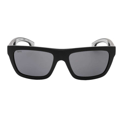 Black-Grey - Back - Hugo Boss Mens 1450 0O6W IR Matte Sunglasses