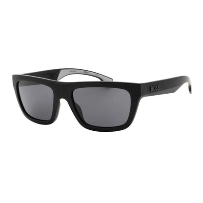 Black-Grey - Front - Hugo Boss Mens 1450 0O6W IR Matte Sunglasses