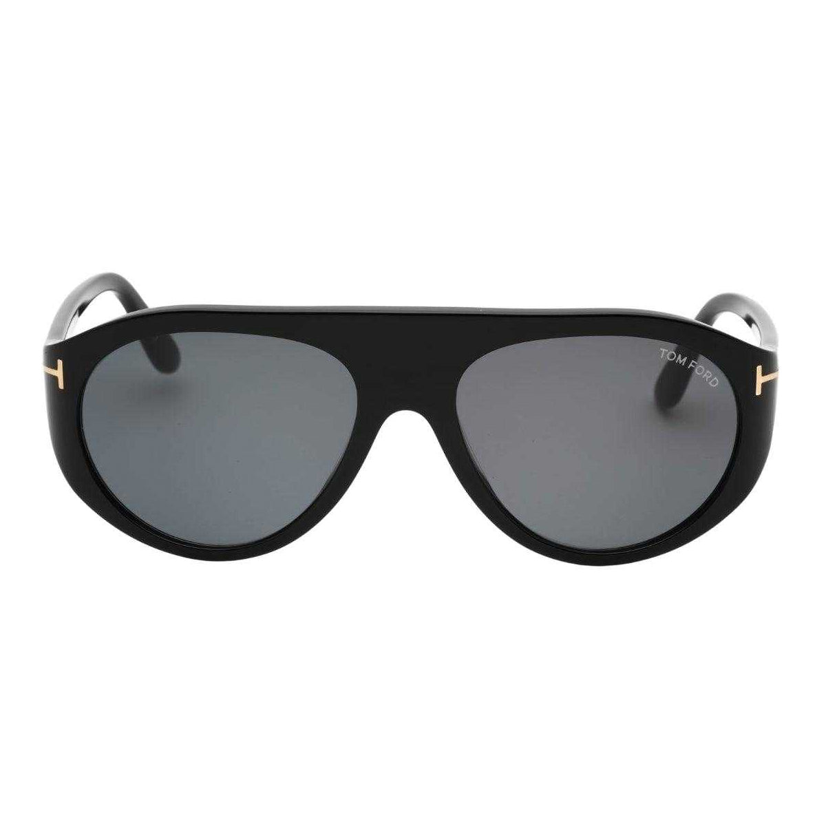 Black - Back - Tom Ford Mens Rex Smoke Sunglasses
