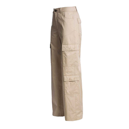 Beige - Side - Parajumpers Womens-Ladies Sun Kissed Wide Leg Cargo Trousers