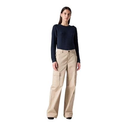 Beige - Lifestyle - Parajumpers Womens-Ladies Sun Kissed Wide Leg Cargo Trousers