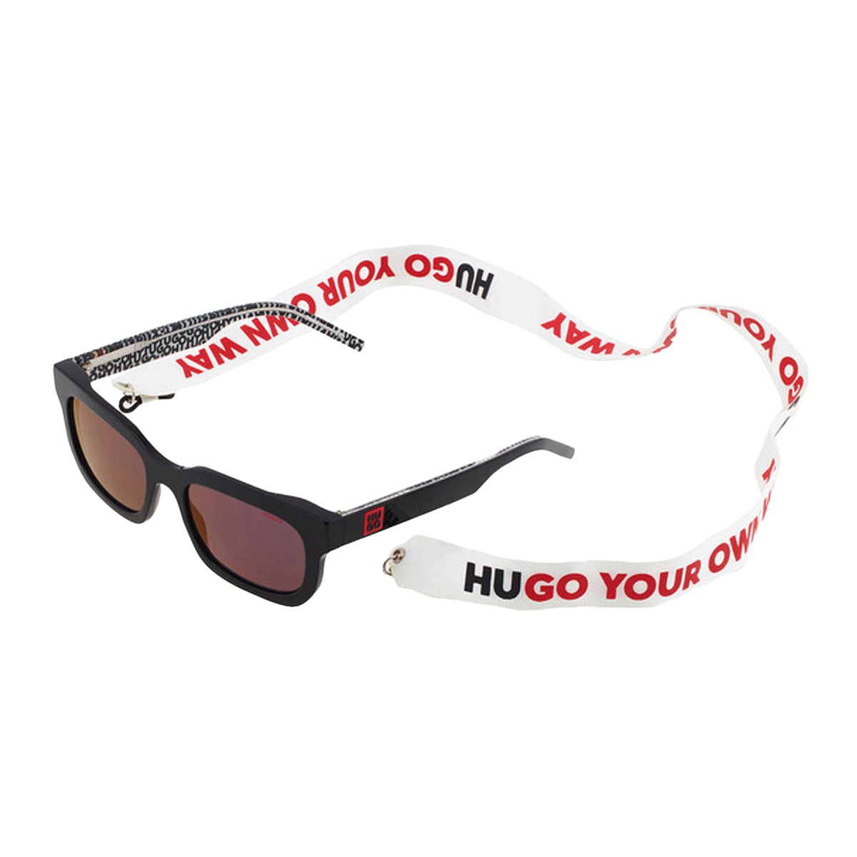 Black-Red - Back - Hugo Boss Mens Multi Logo Sunglasses