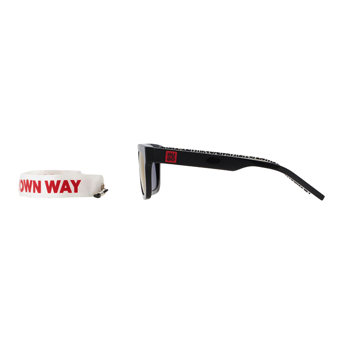 Black-Red - Side - Hugo Boss Mens Multi Logo Sunglasses