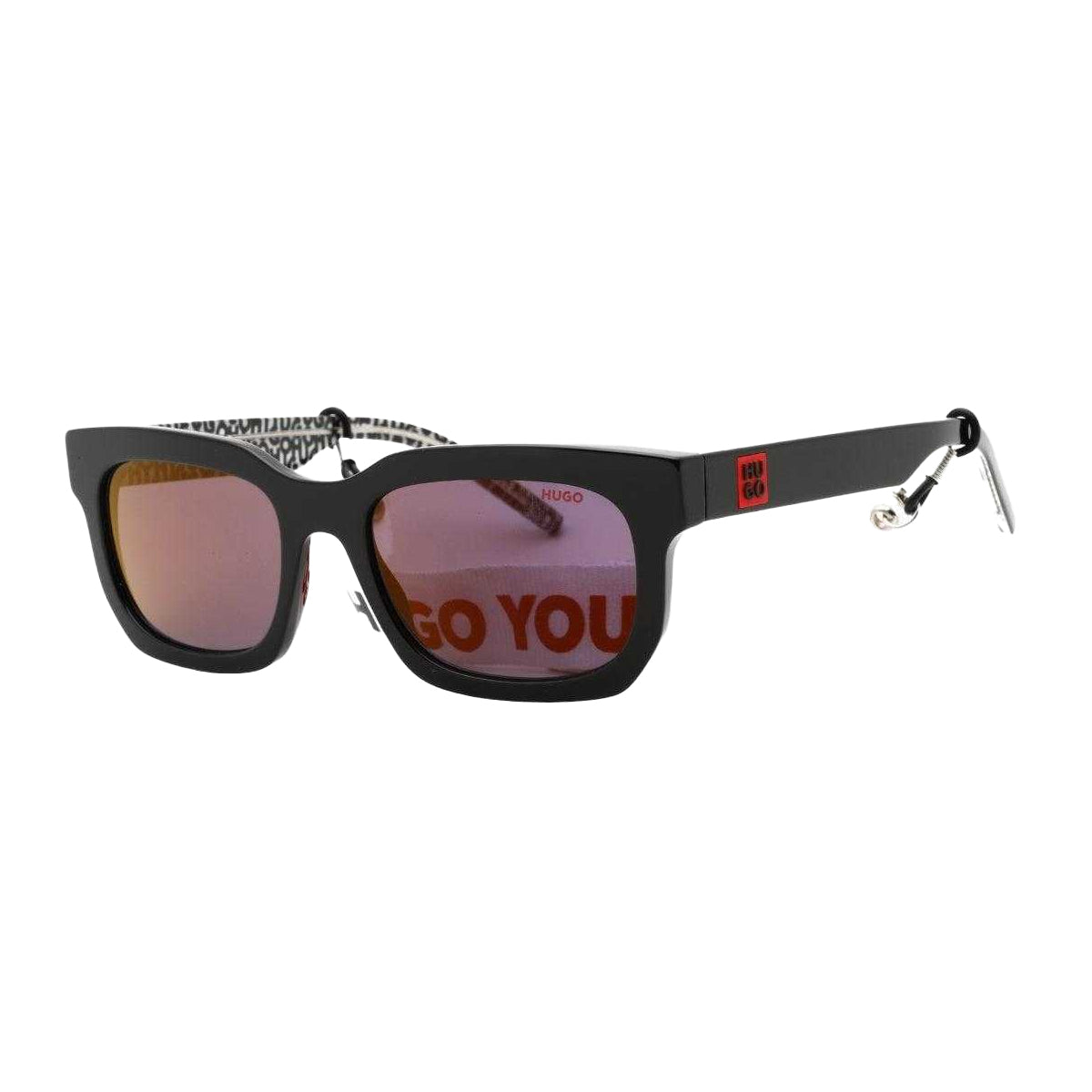 Black-Red - Pack Shot - Hugo Boss Mens Multi Logo Sunglasses