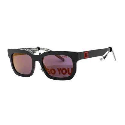 Black-Red - Pack Shot - Hugo Boss Mens Multi Logo Sunglasses