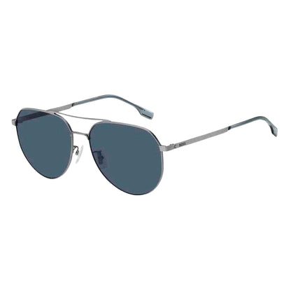 Silver-Blue - Front - Hugo Boss Mens 1473-F-SK 0R81 Sunglasses
