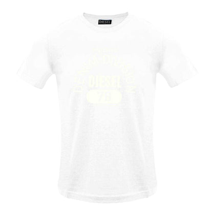 White - Front - Diesel Mens Property Of Denim Division Logo T-Shirt