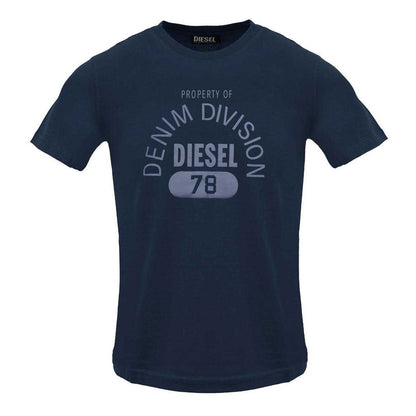 Navy Blue - Front - Diesel Mens Property Of Denim Division Logo T-Shirt