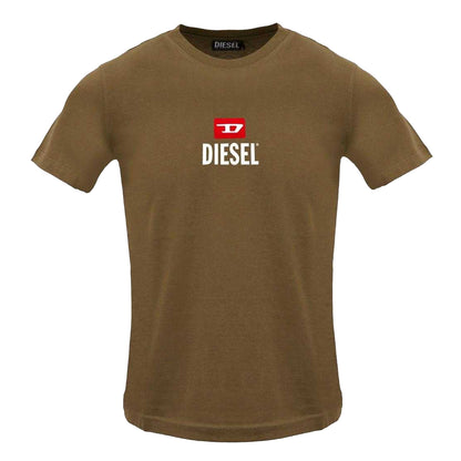 Coffee Brown - Front - Diesel Mens Just Small New D Logo T-Shirt