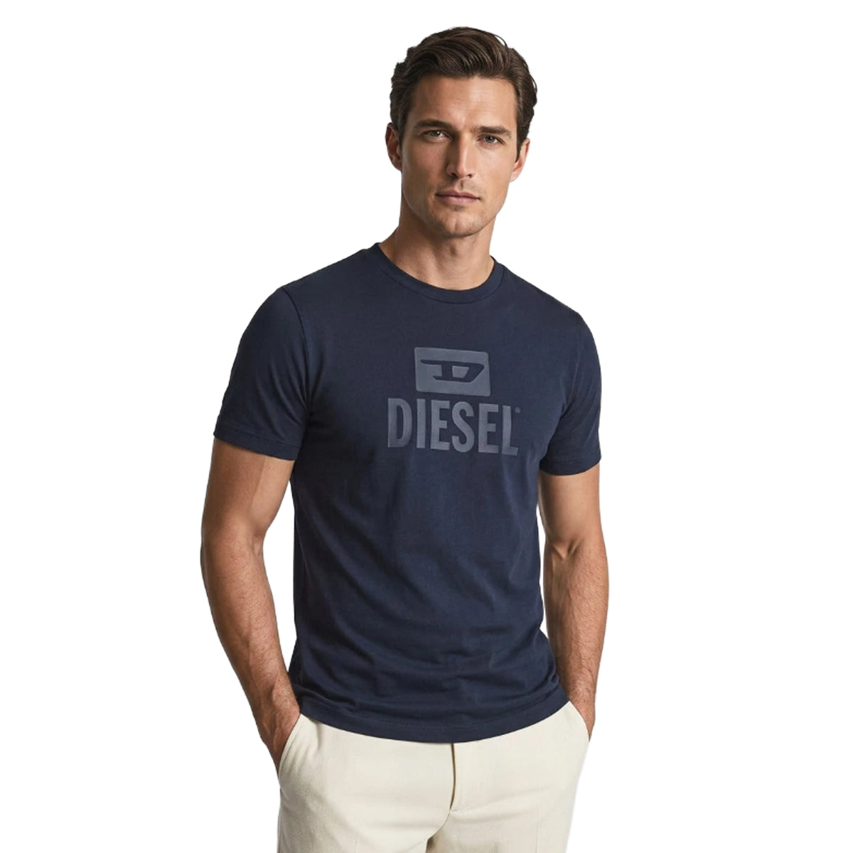 Total Eclipse - Side - Diesel Mens Monotone Logo T-Shirt