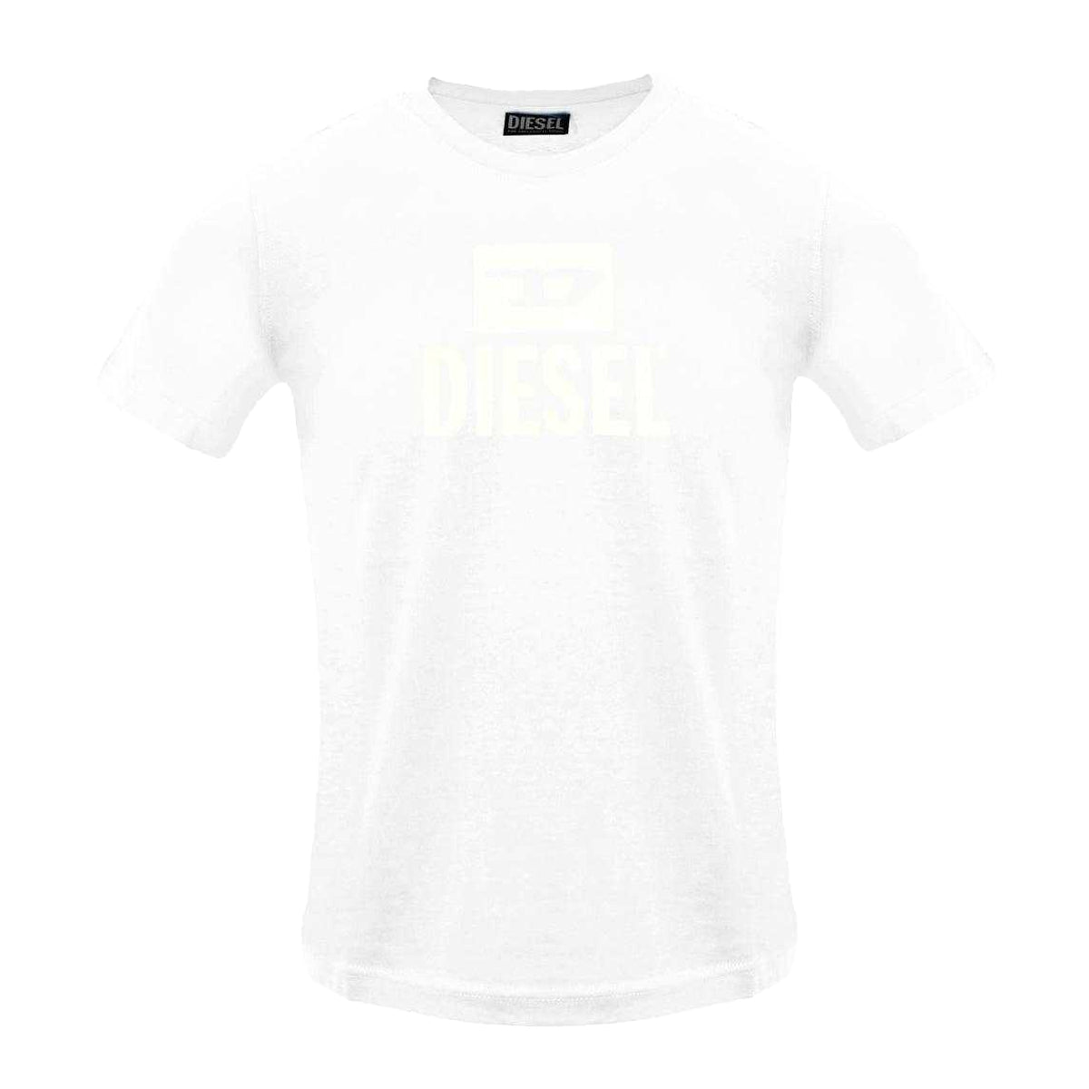 Bright White - Front - Diesel Mens Monotone Logo T-Shirt