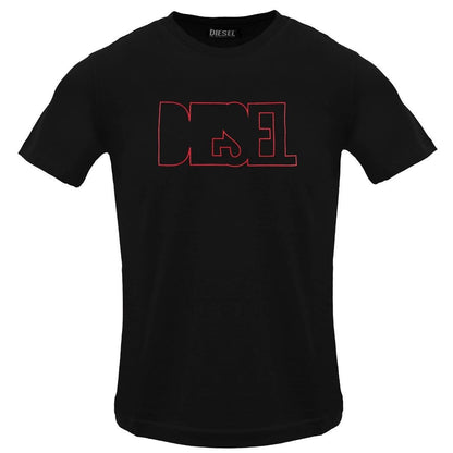 Black Caviar - Front - Diesel Mens Logo Outline T-Shirt