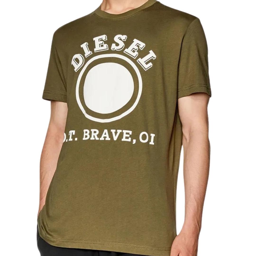Ivy Green - Side - Diesel Mens 1976 Varsity Logo T-Shirt