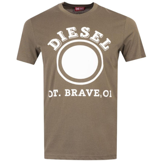 Ivy Green - Front - Diesel Mens 1976 Varsity Logo T-Shirt