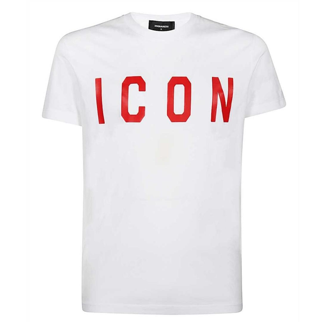 White-Red - Front - DSquared2 Unisex Adult Icon T-Shirt