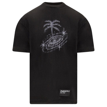 Black - Front - Palm Angels Unisex Adult Galaxy Glitter T-Shirt