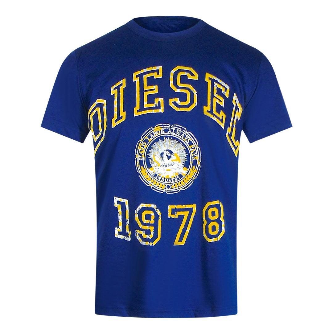 Navy Blue - Front - Diesel Mens 1978 Design Large T-Shirt