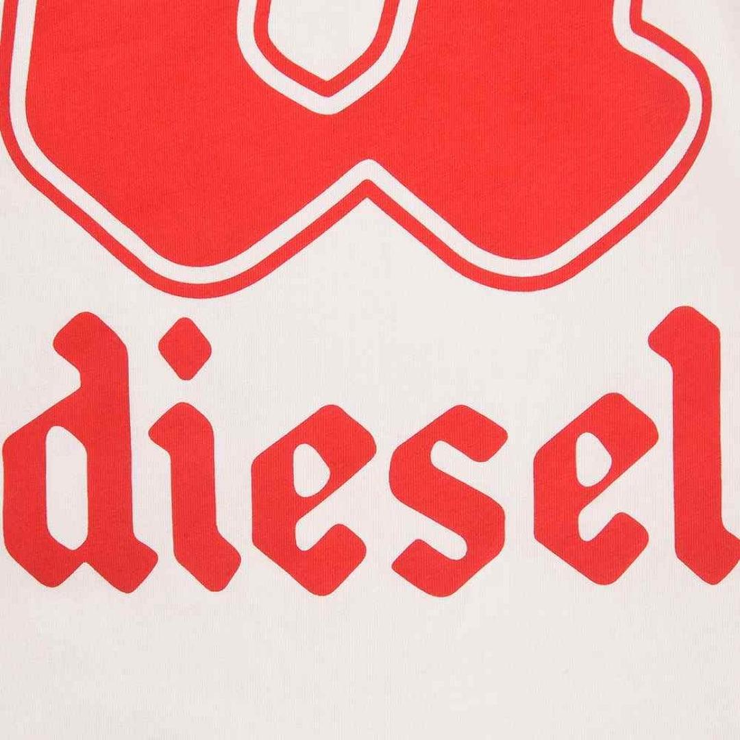 White - Back - Diesel Unisex Adult Lowercase D Large Logo T-Shirt