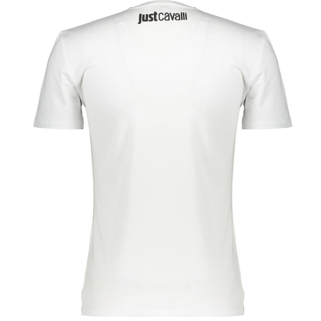 White - Back - Just Cavalli Unisex Adult Snake Logo T-Shirt