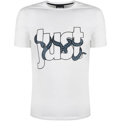 White - Front - Just Cavalli Unisex Adult Snake Logo T-Shirt