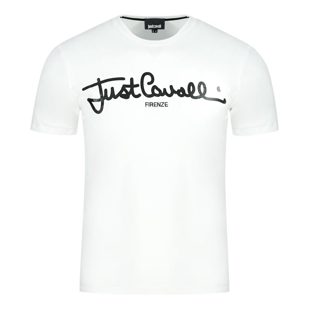 White - Front - Just Cavalli Mens Signature Logo T-Shirt