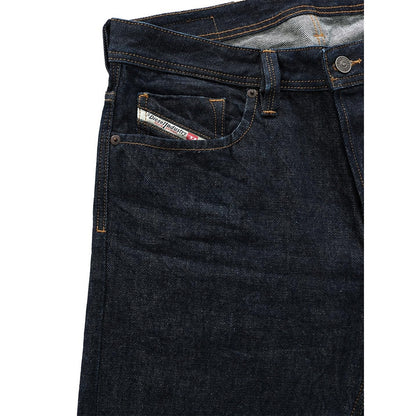 Dark Blue - Back - Diesel Mens Larkee-X Rinse Straight Leg Jeans