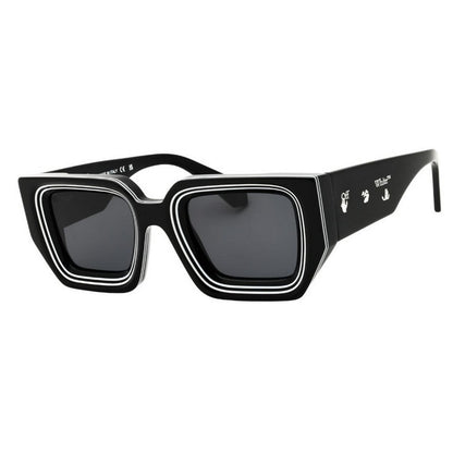 Black-Dark Grey - Back - Off White Unisex Adult Francisco Outline Sunglasses