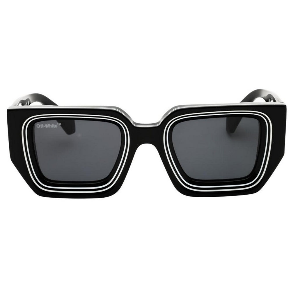 Black-Dark Grey - Front - Off White Unisex Adult Francisco Outline Sunglasses