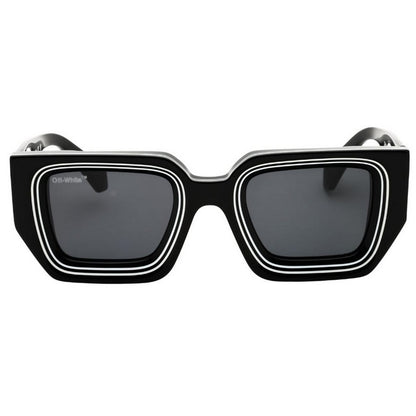 Black-Dark Grey - Front - Off White Unisex Adult Francisco Outline Sunglasses