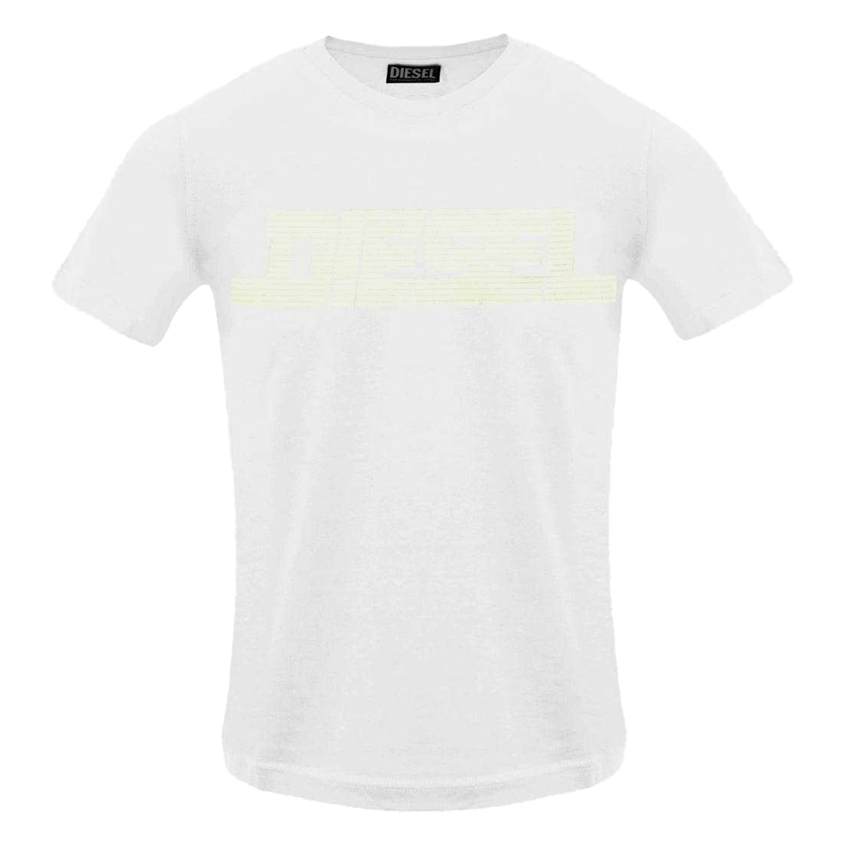 White - Front - Diesel Mens Monotone Logo T-Shirt