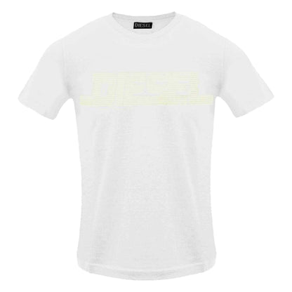 White - Front - Diesel Mens Monotone Logo T-Shirt