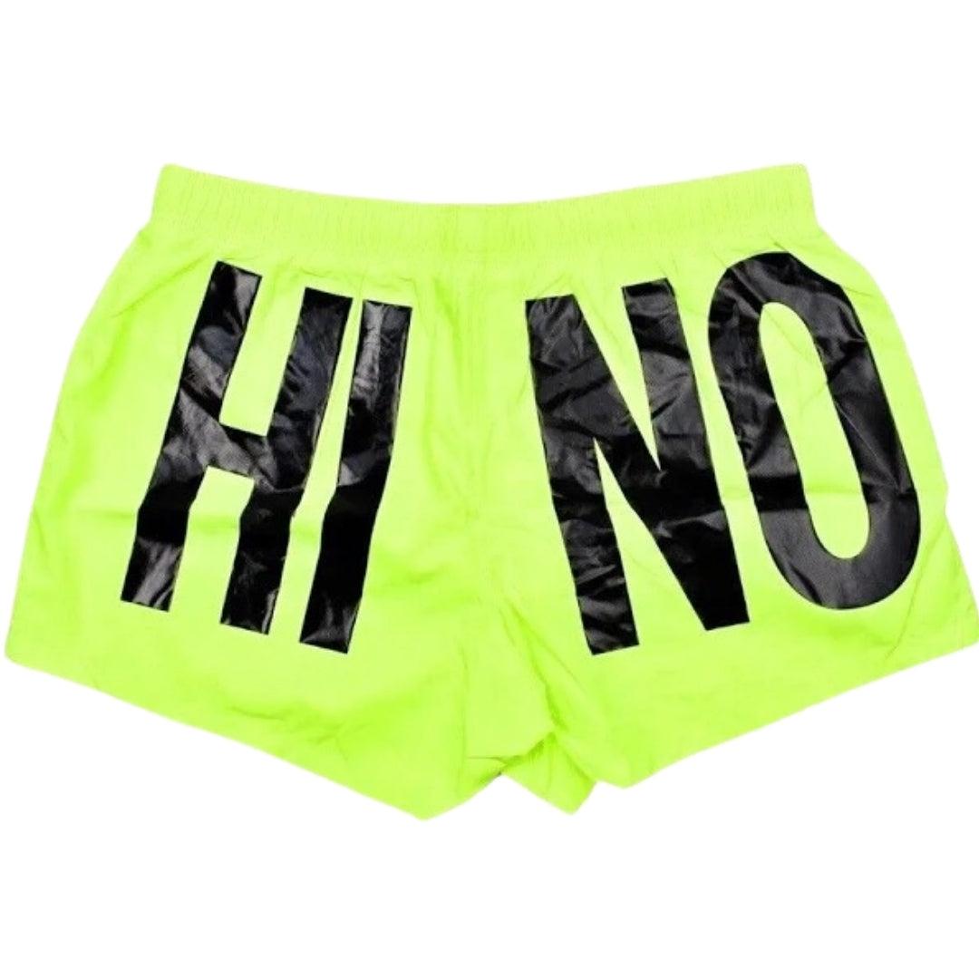 Yellow - Front - Moschino Mens Logo Polyester Swim Shorts