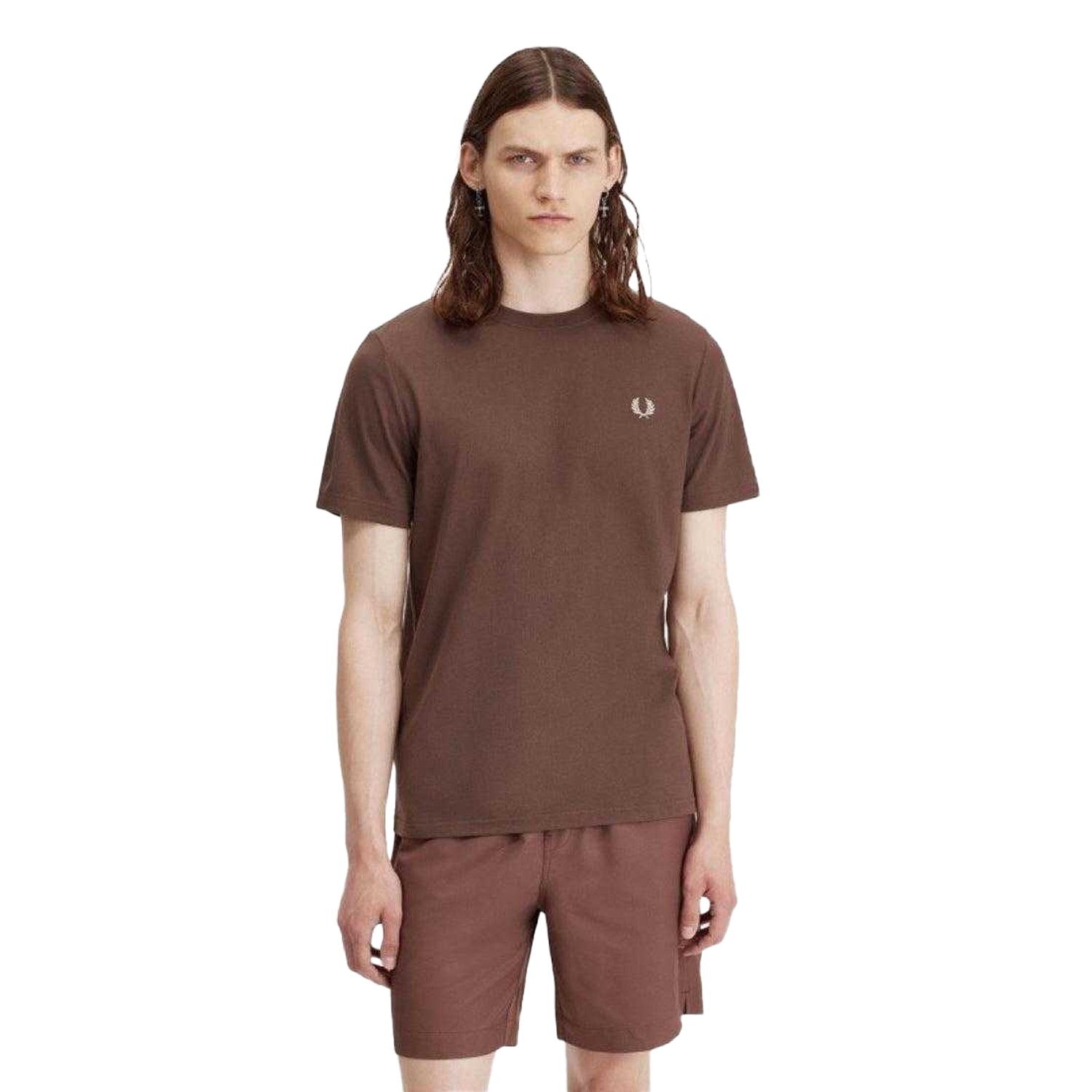 Maroon - Side - Fred Perry Mens T-Shirt