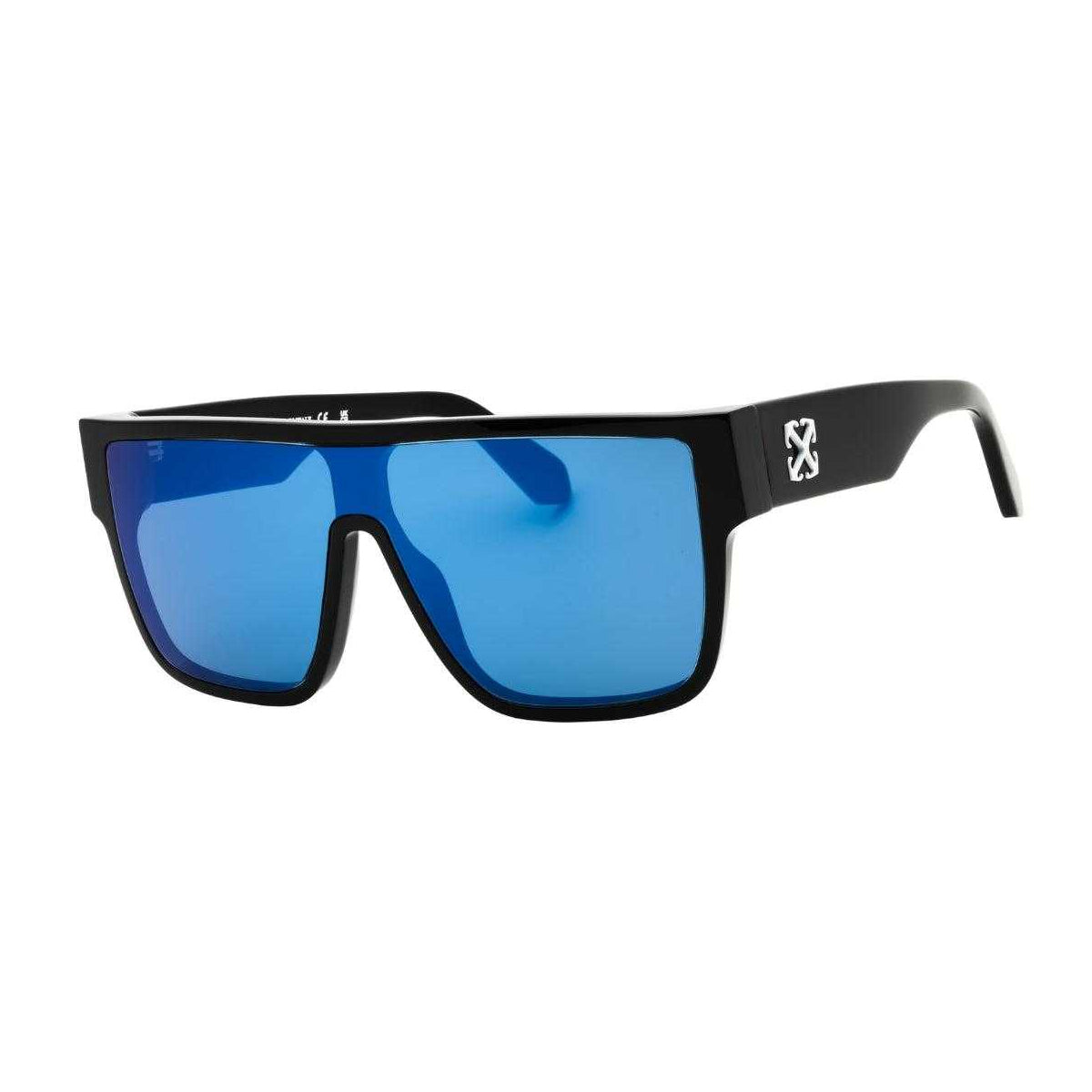 Black-Blue - Front - Off White Unisex Adult Syracuse Mirrored Sunglasses