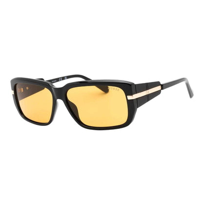 Black-Yellow - Front - Guess Womens-Ladies Shiny Sunglasses