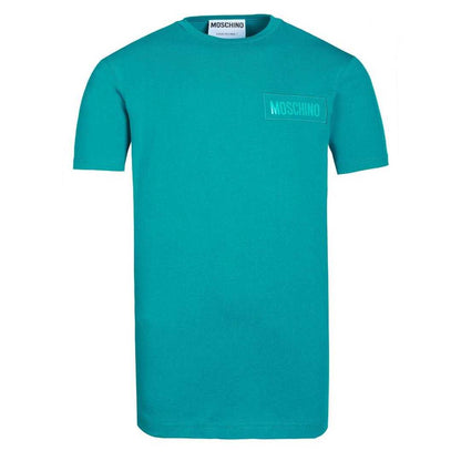 Green - Front - Moschino Mens Patch Logo T-Shirt