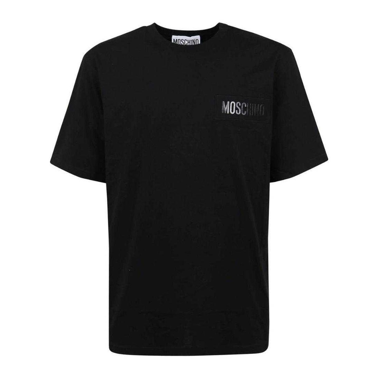Black - Front - Moschino Mens Patch Logo T-Shirt