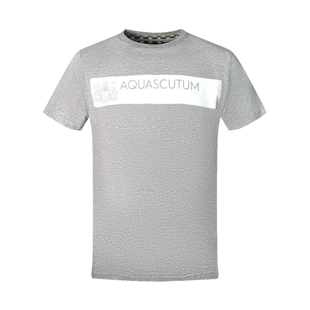 Grey - Front - Aquascutum Mens Block Logo T-Shirt