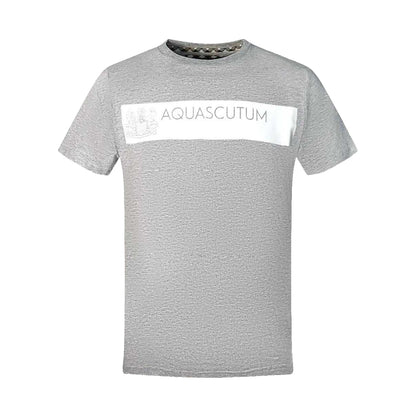 Grey - Front - Aquascutum Mens Block Logo T-Shirt