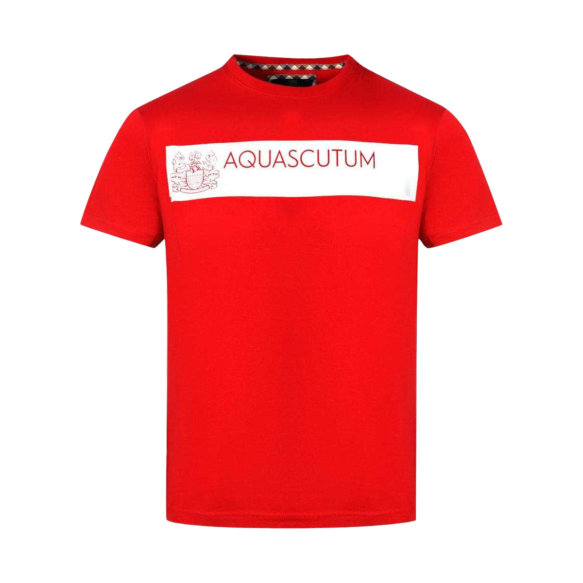 Red - Front - Aquascutum Mens Block Logo T-Shirt