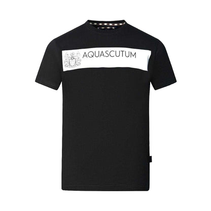 Black - Front - Aquascutum Mens Block Logo T-Shirt