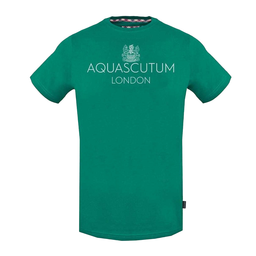 Green - Front - Aquascutum Mens London Bold Logo T-Shirt