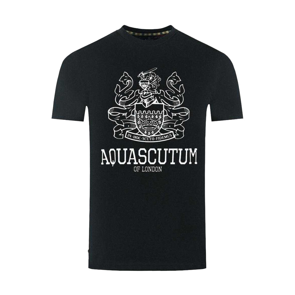 Black - Front - Aquascutum Mens London Aldis Bold Logo T-Shirt