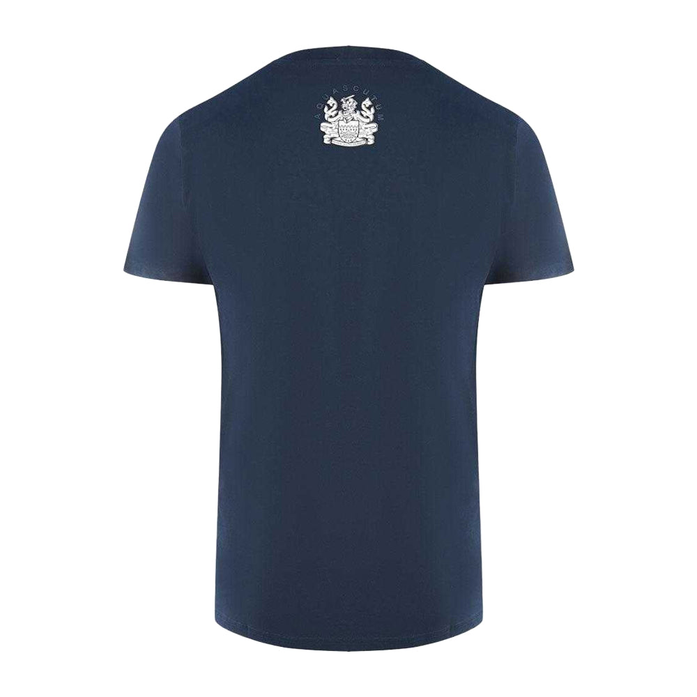 Navy Blue - Back - Aquascutum Mens London Embroidered Logo T-Shirt
