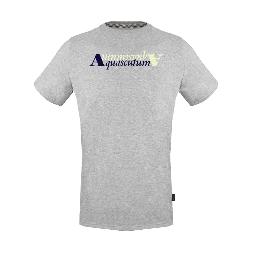 Grey - Front - Aquascutum Mens Reflective Logo T-Shirt