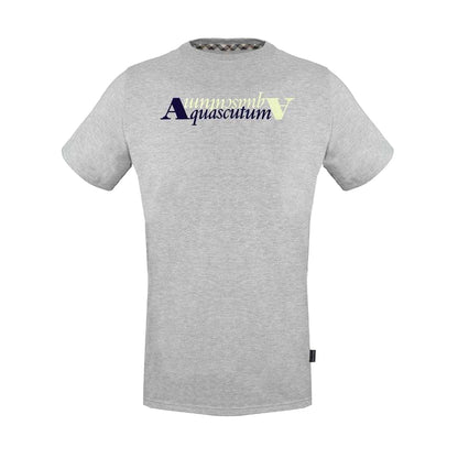Grey - Front - Aquascutum Mens Reflective Logo T-Shirt