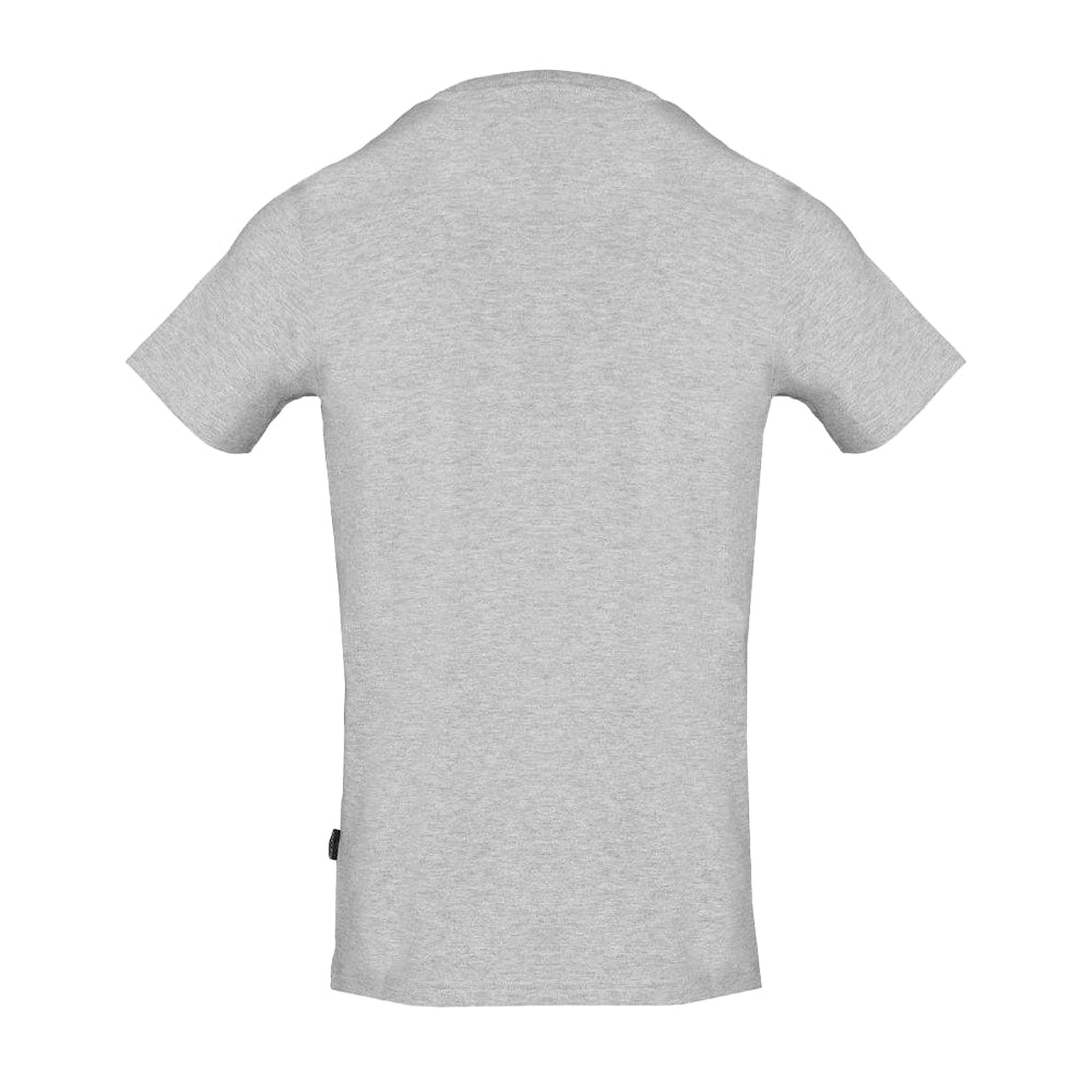 Grey - Back - Aquascutum Mens Reflective Logo T-Shirt
